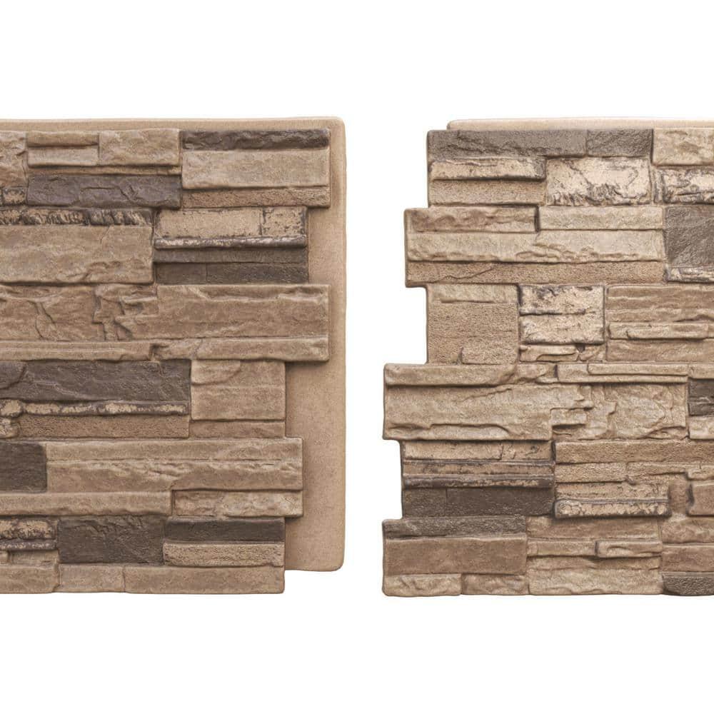 Cascade Stacked Faux Stone 24.75" x 48.625" Wall Paneling