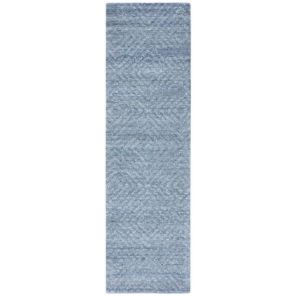 Abstract ABT146 Handmade Indoor Runner - Blue - 2'-3"x6' - Safavieh