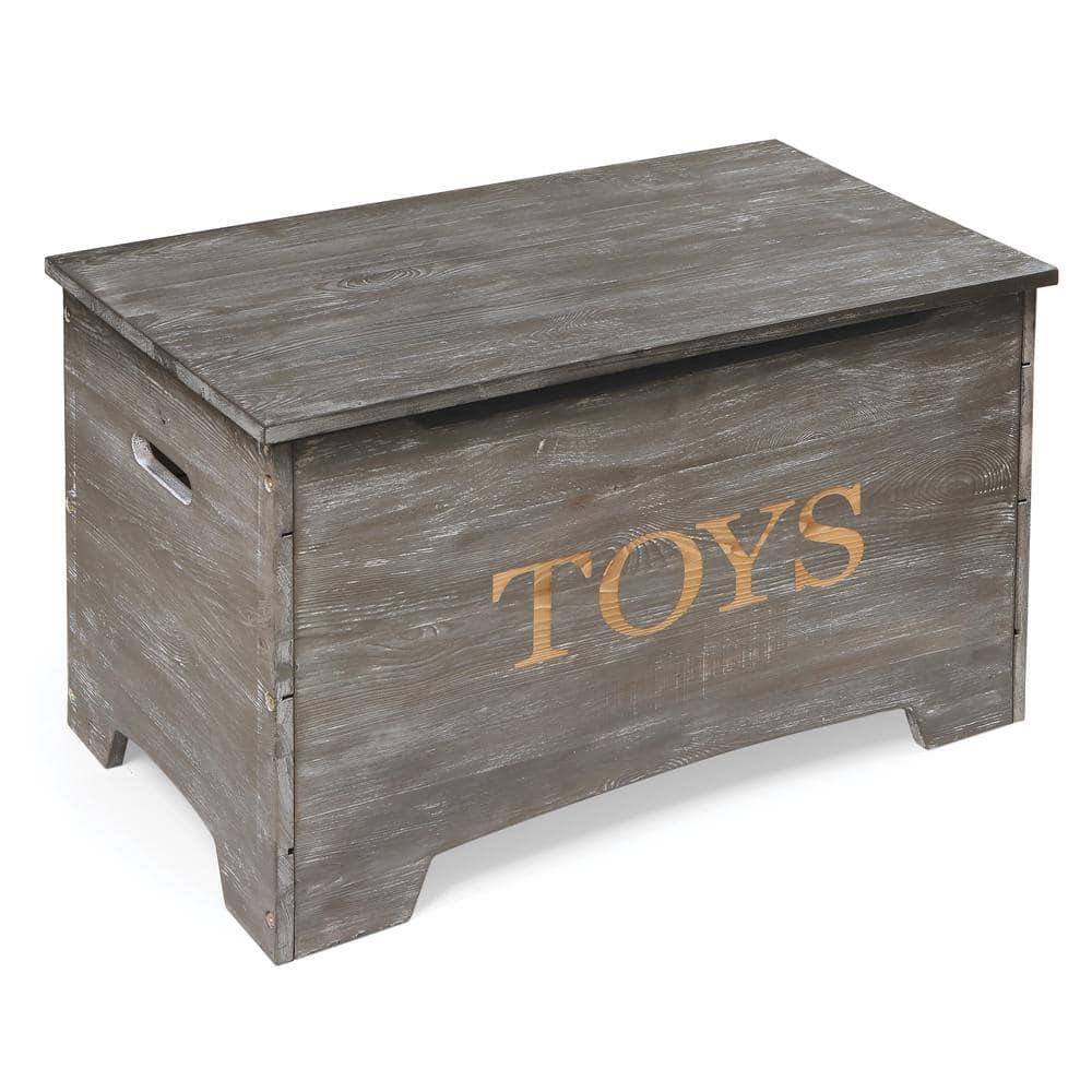 Badger Basket Solid Wood Rustic Toy Box - Gray