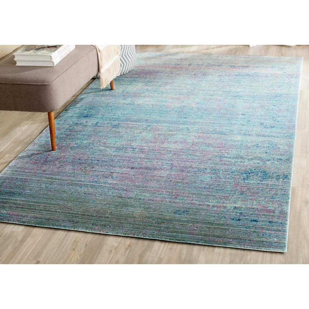 Valencia VAL203 Power Loomed Indoor Accent Rug - Turquoise/Multi - 3'x5' - Safavieh