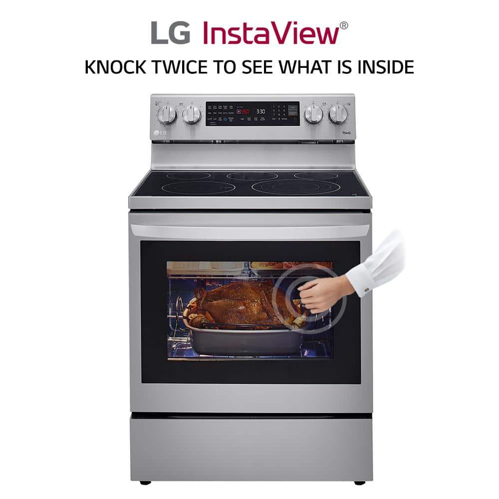 LG LG Smart Wi-Fi Enabled True Convection InstaView® Electric Range with Air Fry, 6.3 cu. ft. LREL6325F