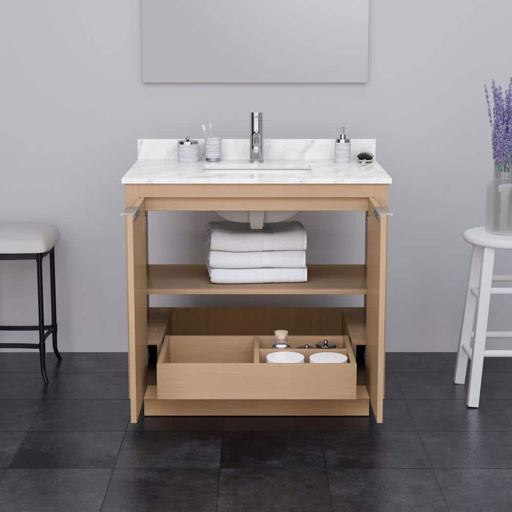 Wyndham Collection Maroni 36'' Single Bathroom Vanity with Marble Top