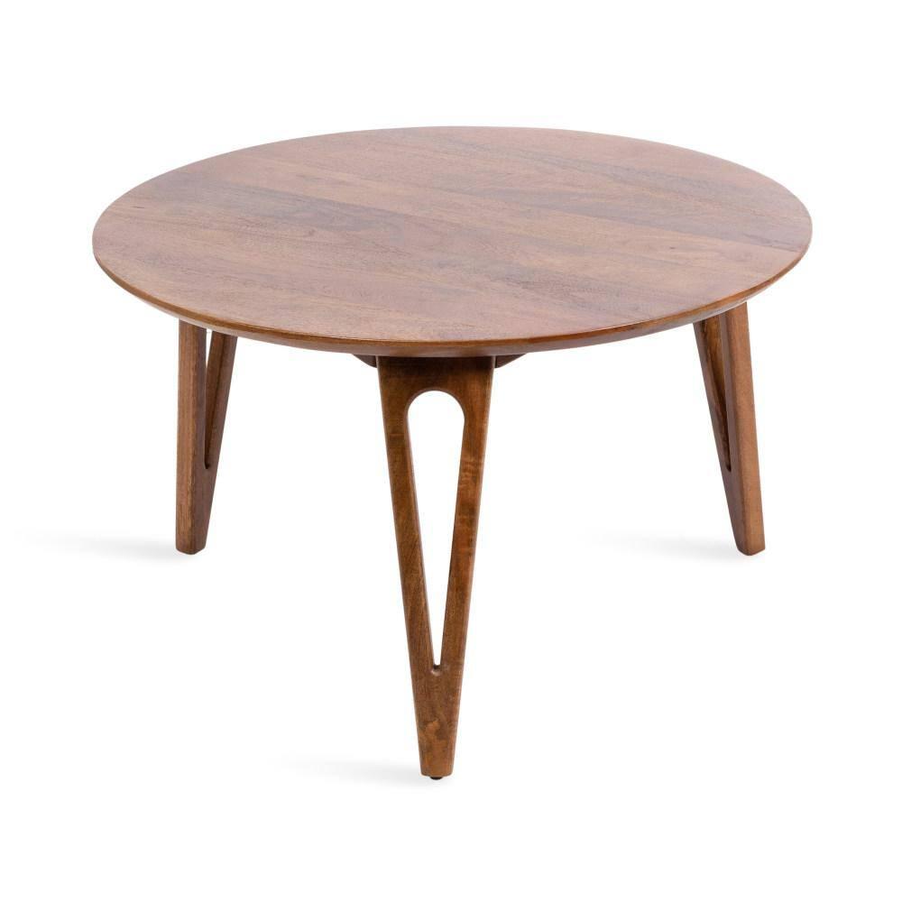 Kate and Laurel Kershaw Round Coffee Table, 30x30x19, Walnut Brown