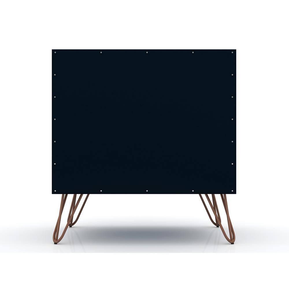 Set of 2 Rockefeller 1 Drawer Nightstands Tatiana Midnight Blue - Manhattan Comfort