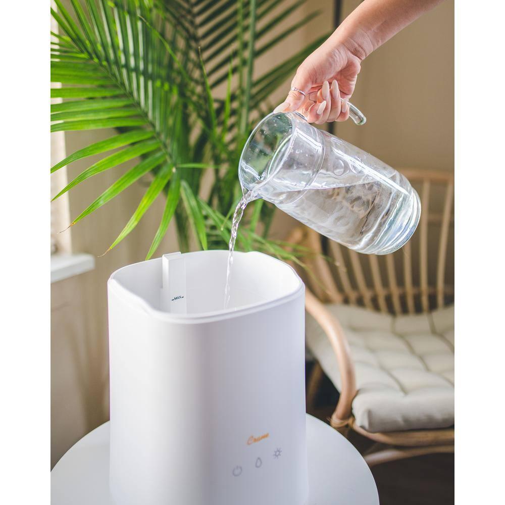 Crane USA 1.2 Gal. Cool Mist Ultrasonic Tabletop Humidifier 500 Sq. Ft., With Night Light, For Bedroom
