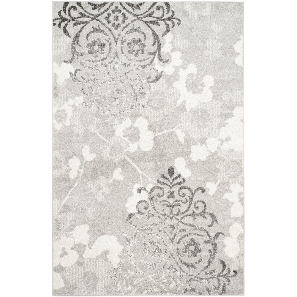 Adirondack ADR114 Machine Made Indoor Area Rug - Silver/Ivory - 4'x6' - Safavieh