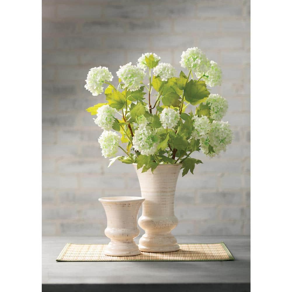 Sullivans Ceramic Urn Vase 10"H Off-White