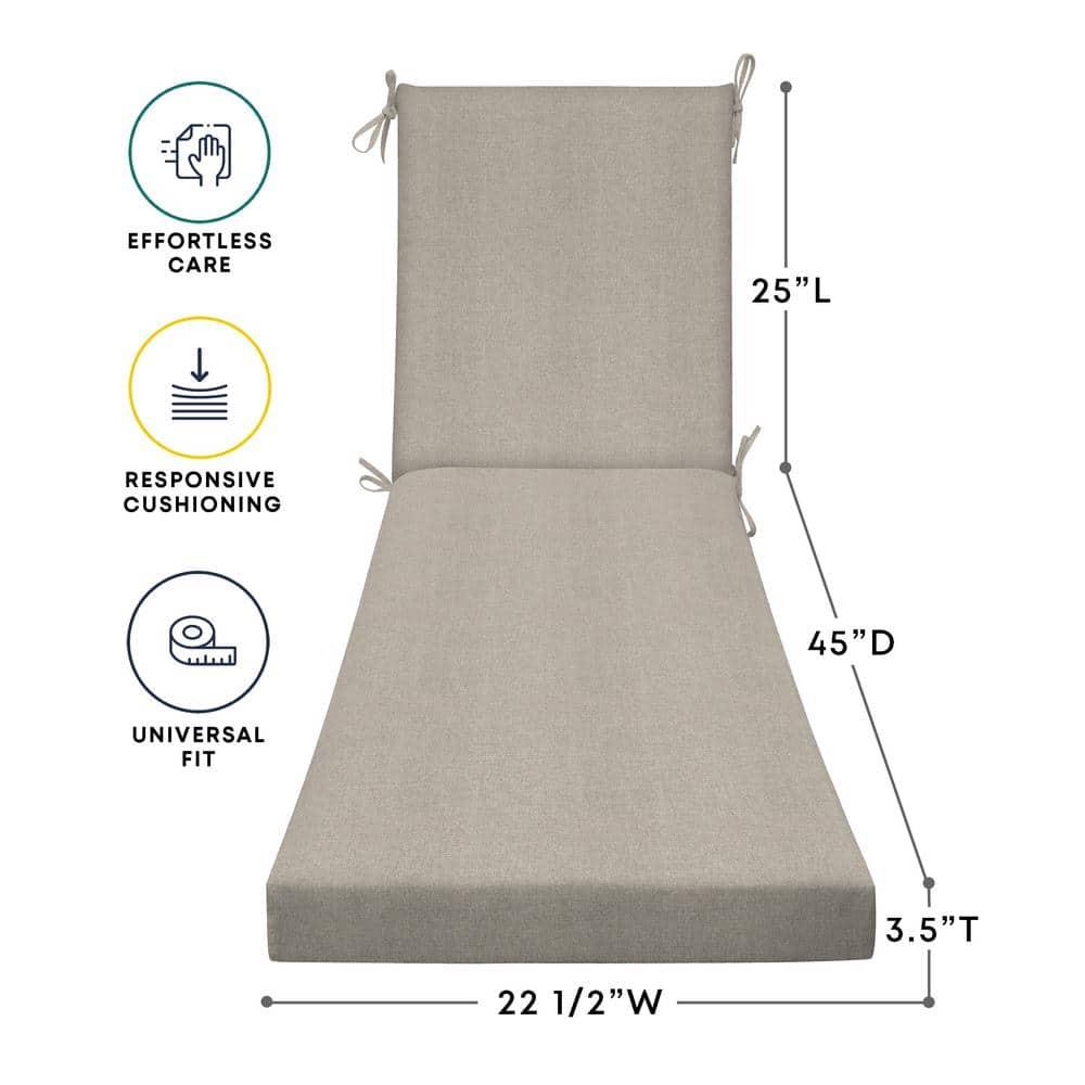 Honeycomb Outdoor Chaise Lounge Cushion - Heathered Solid Taupe