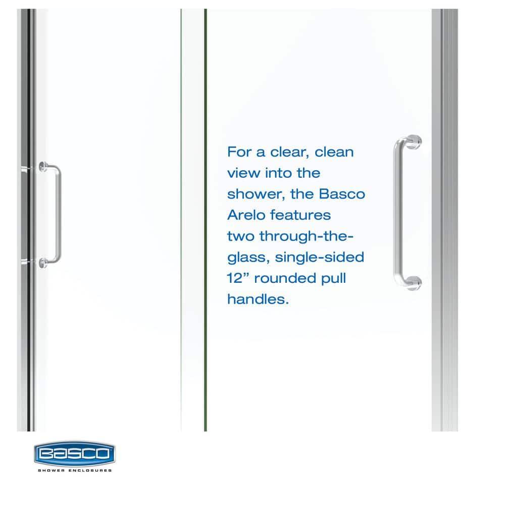 Arelo 56" - 60" W x 72" H Semi-Frameless Shower Door