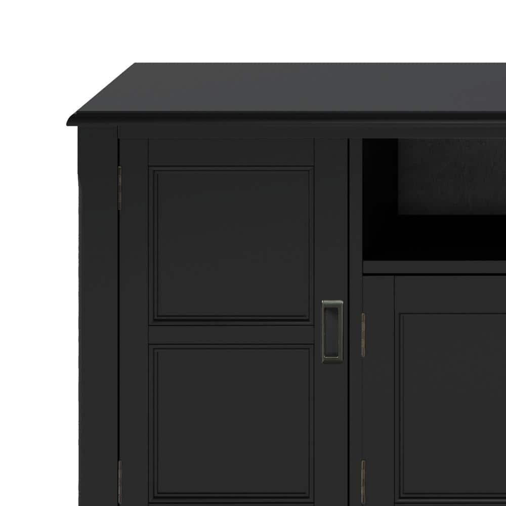 Burlington SOLID WOOD 72"Wide  TV Media Stand in Black  For TVs up to 80 inches