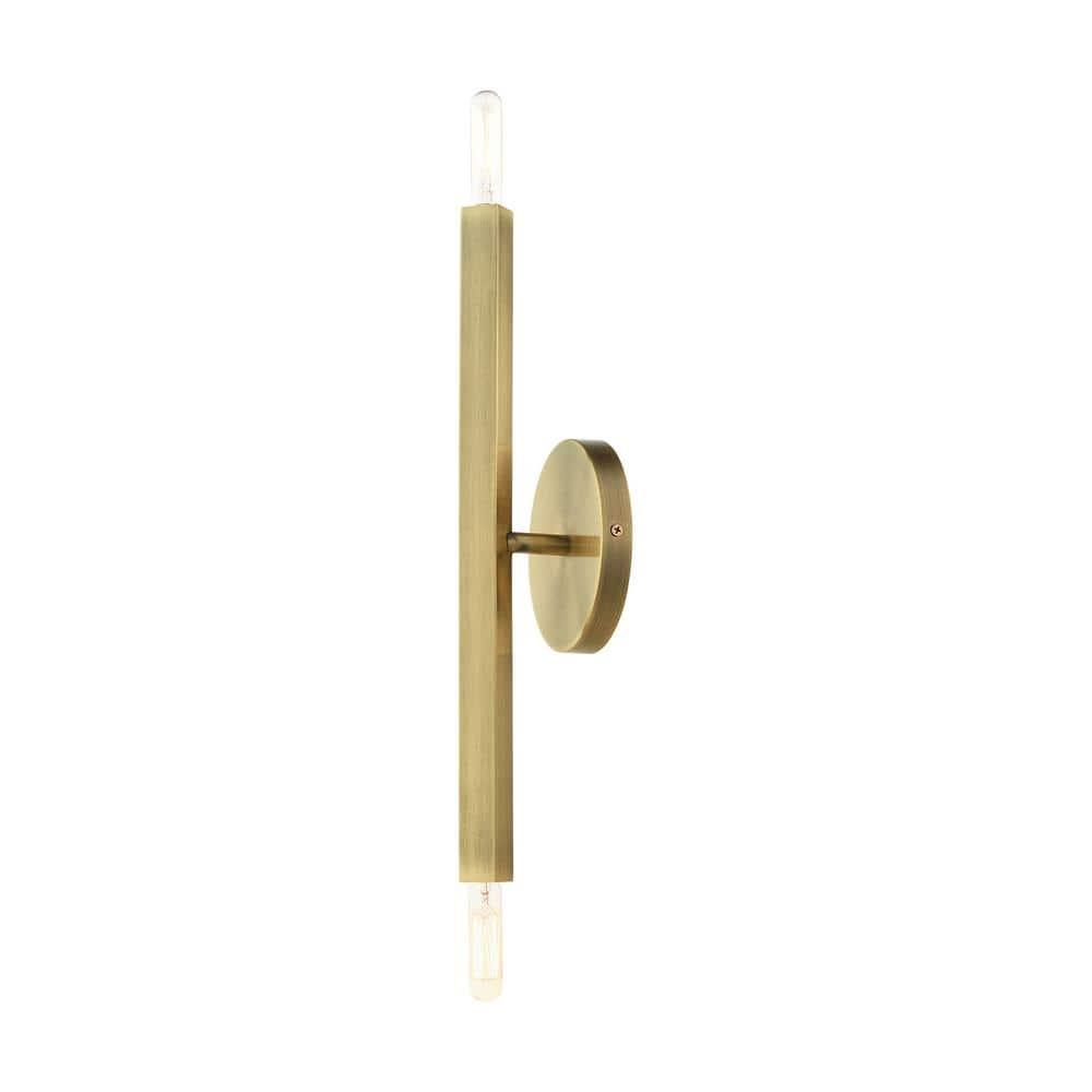 Livex Lighting Moco 2 - Light Wall Light in  Antique Brass