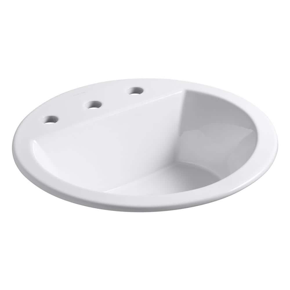 Bryant Ceramic Circular Drop-In Bathroom Sink with Overflow