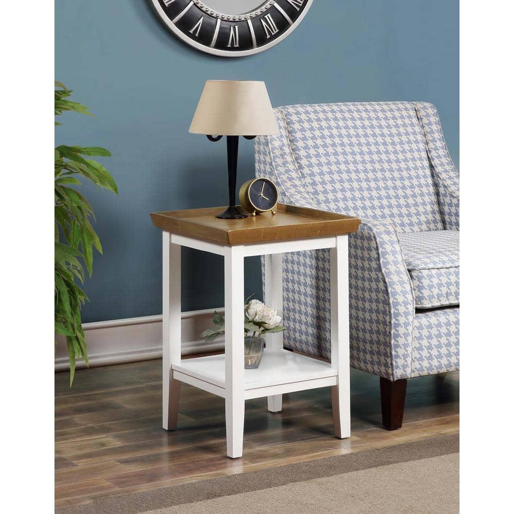 Convenience Concepts Ledgewood End Table, Driftwood / White, 18 in x 18 in x 26 in