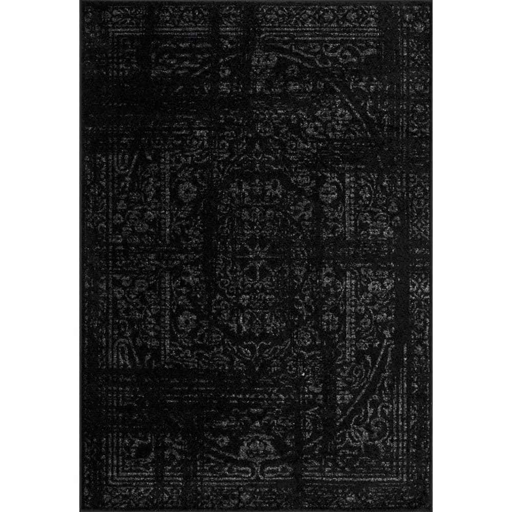 Nuloom Arlena Medallion 2x3 Accent Indoor Area Rug for Living Room Bedroom Dining Room Entryway Kitchen, Black/Grey