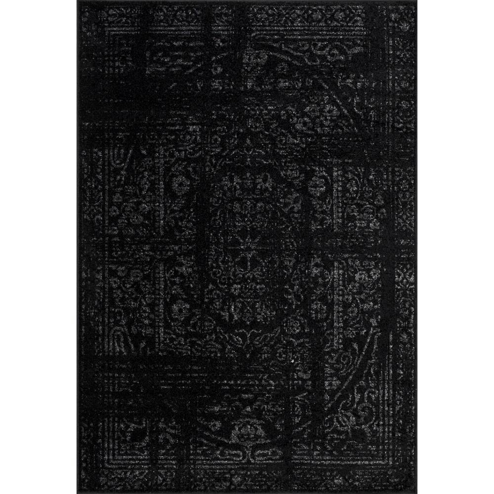 Nuloom Arlena Medallion 4x6 Indoor Area Rug for Living Room Bedroom Dining Room Kitchen, Black/Grey