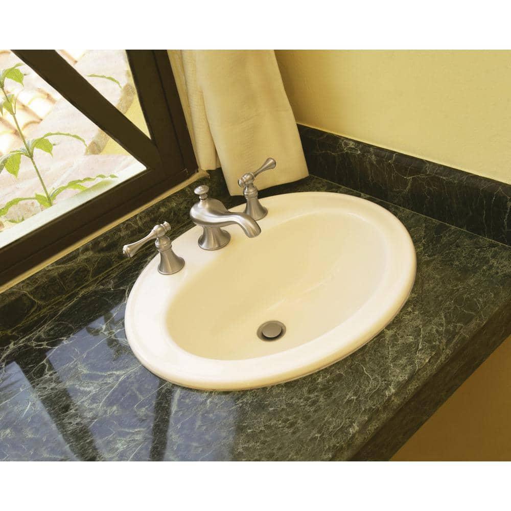 Pennington Ceramic Oval Drop-In Bathroom Sink with Overflow