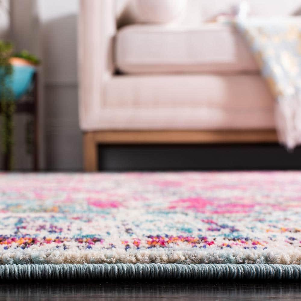 Madison MAD447 Power Loomed Indoor Area Rug - Fuchsia/Teal - 9'x12' - Safavieh