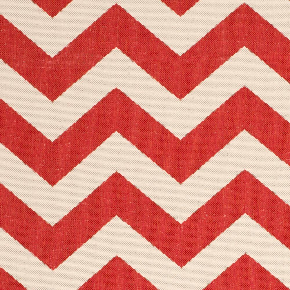 SAFAVIEH Courtyard Bailey Chevron Indoor/Outdoor Area Rug, Red, 5'3" x 7'7"