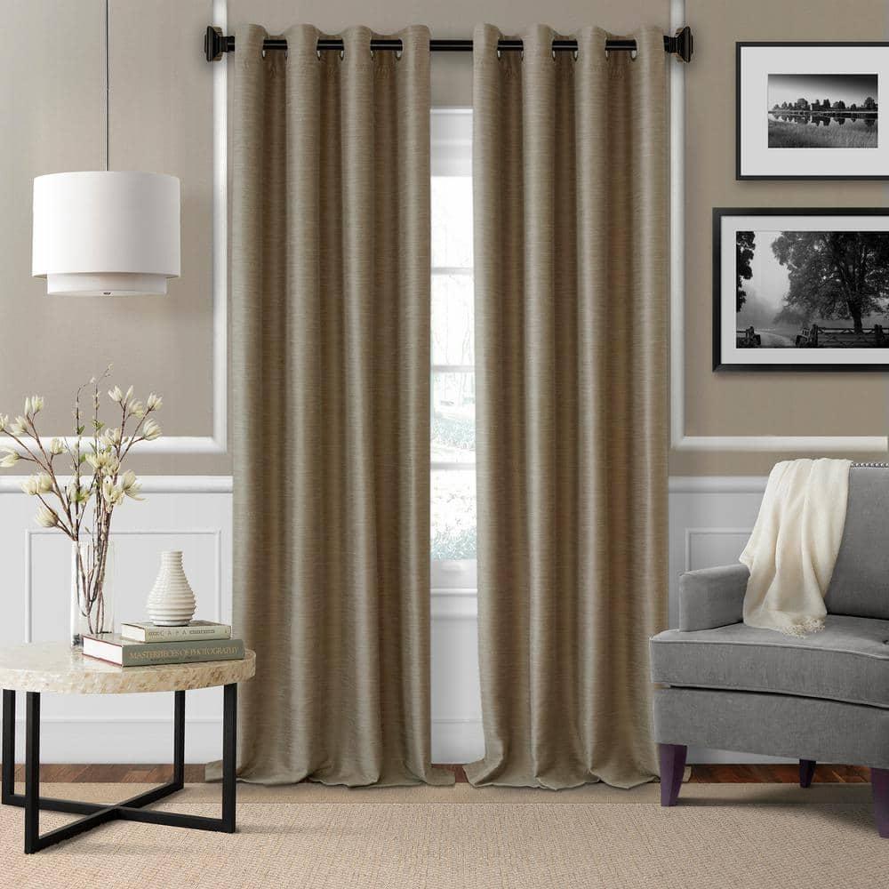 Florence 1" Window Drapery Single Curtain Rod with Square Finial - 48"-86" - Antique Bronze - Elrene Home Fashions