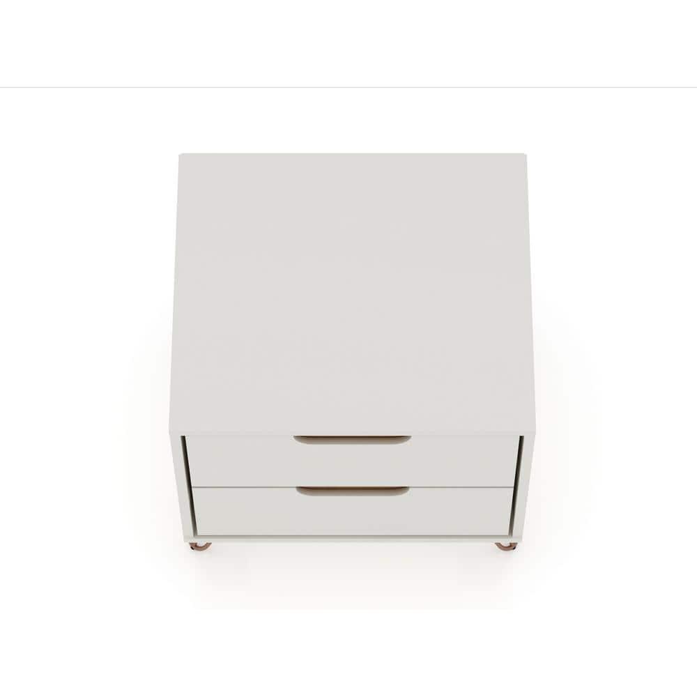 Set of 2 Rockefeller 2 Drawer Nightstands - Manhattan Comfort