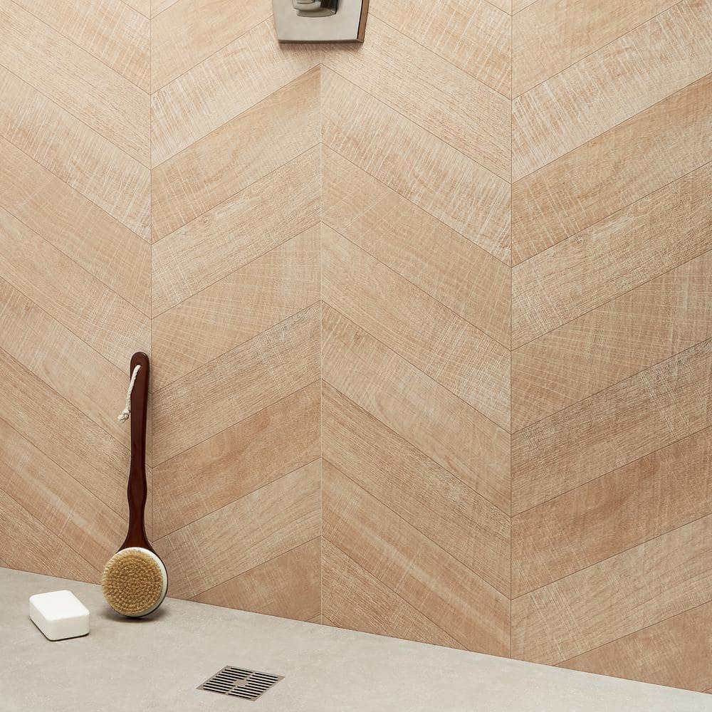 Chevron 24 in. x 48 in. Matte Porcelain Floor and Wall Tile (15.49 Sq. Ft. / Case)
