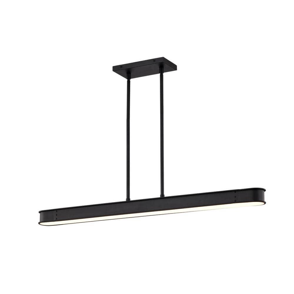 Keren - 36 Inch LED Island Pendant - Textured Black - Acrylic Lens