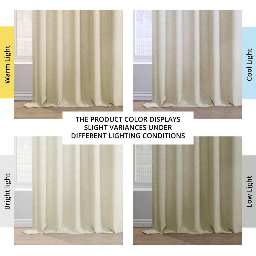 Half Price Drapes Gravity Ivory Italian Faux Linen Room Darkening Curtains (1 Panel), 50W X 108L