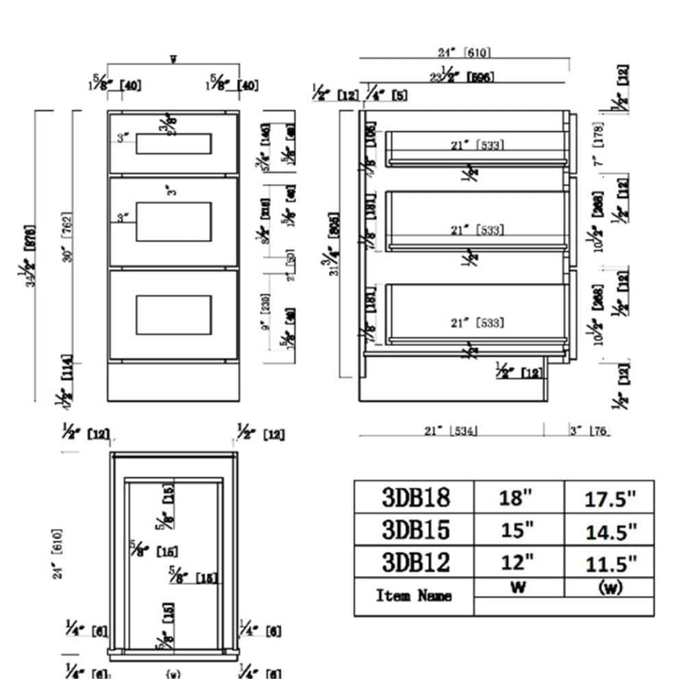 Design House Design House Brookings Unassembled Shaker Drawer Base Kitchen Cabinet