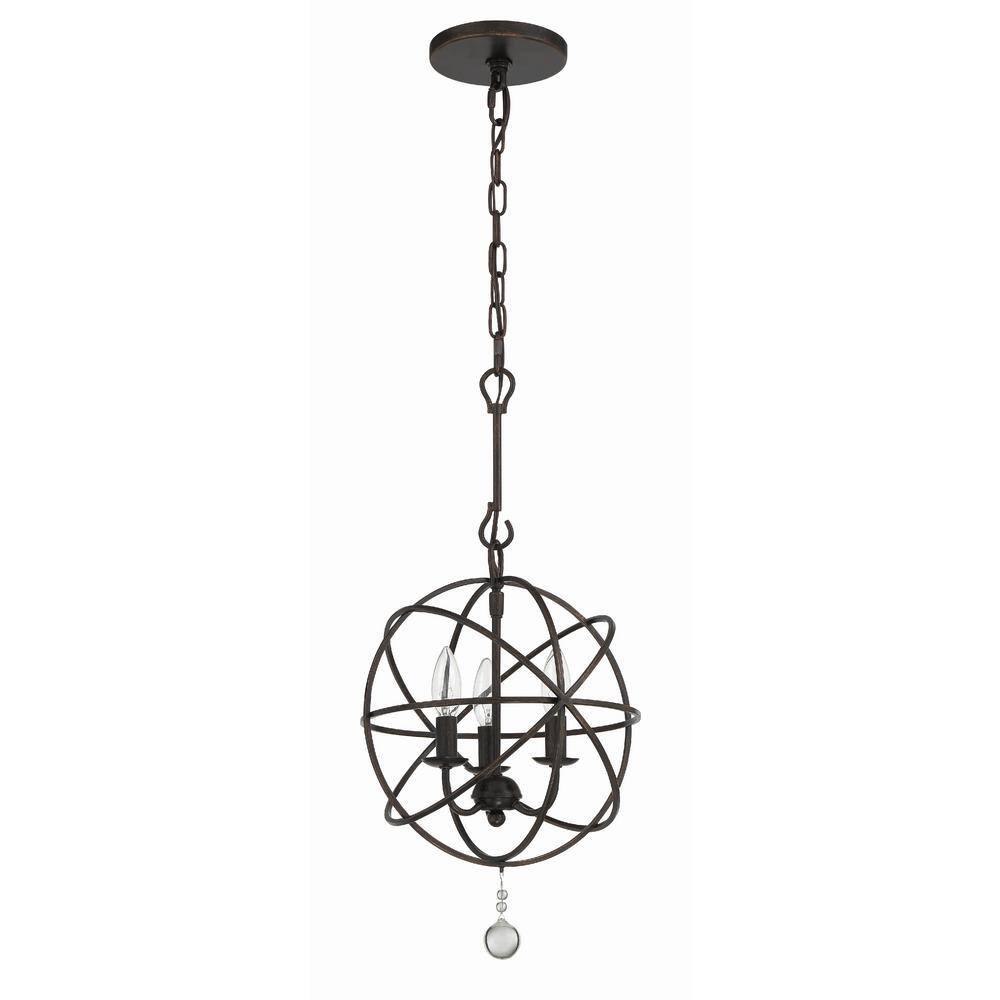 Crystorama Lighting - Three Light Mini Chandelier - Mini Chandelier - Solaris -