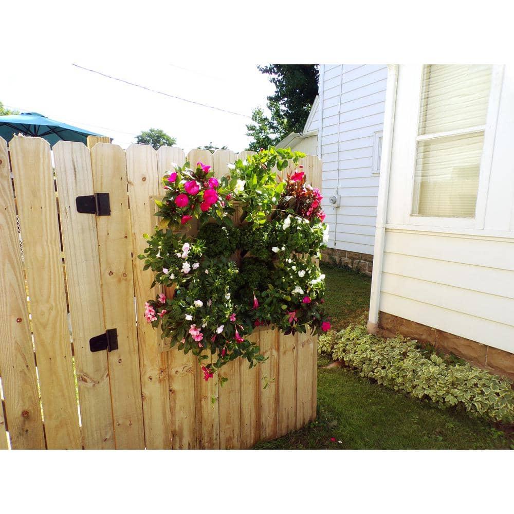 Bloomers Wall Flowers Vertical Gardening System – Create Gardens on Walls – Holds up to 4 Potted Plants – Black
