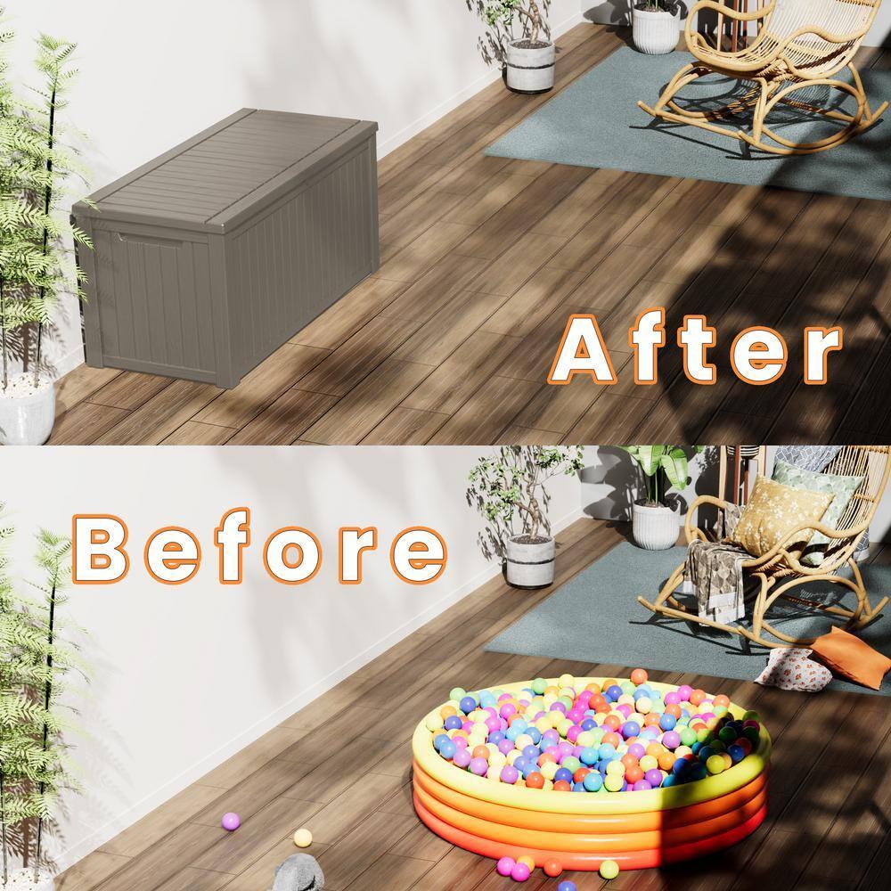 Emperic Design Emperic Design 61'' W 180 Gallons Water Resistant Resin Lockable Deck Box