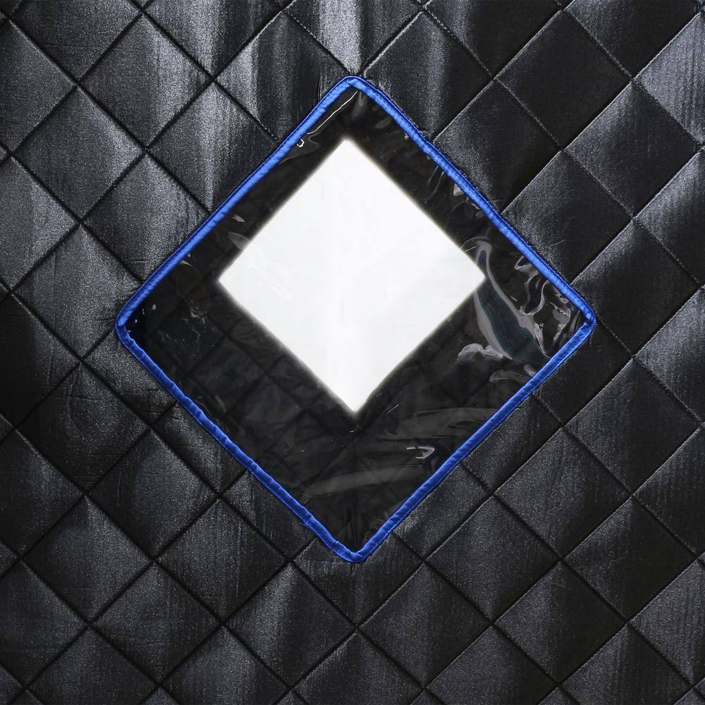 JOMEED 31 x 31 Inch Quilted Zip Indoor Sauna Relaxing Home Spa with Steamer, Sauna Tent, Detachable Frame, Foldable Chair and Remote Control, Black