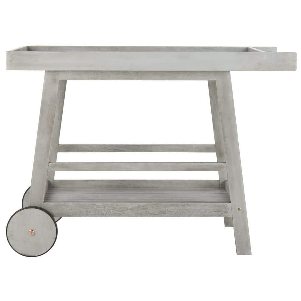 Renzo Indoor/Outdoor Serving Cart PAT7032 - Grey Wash - Safavieh