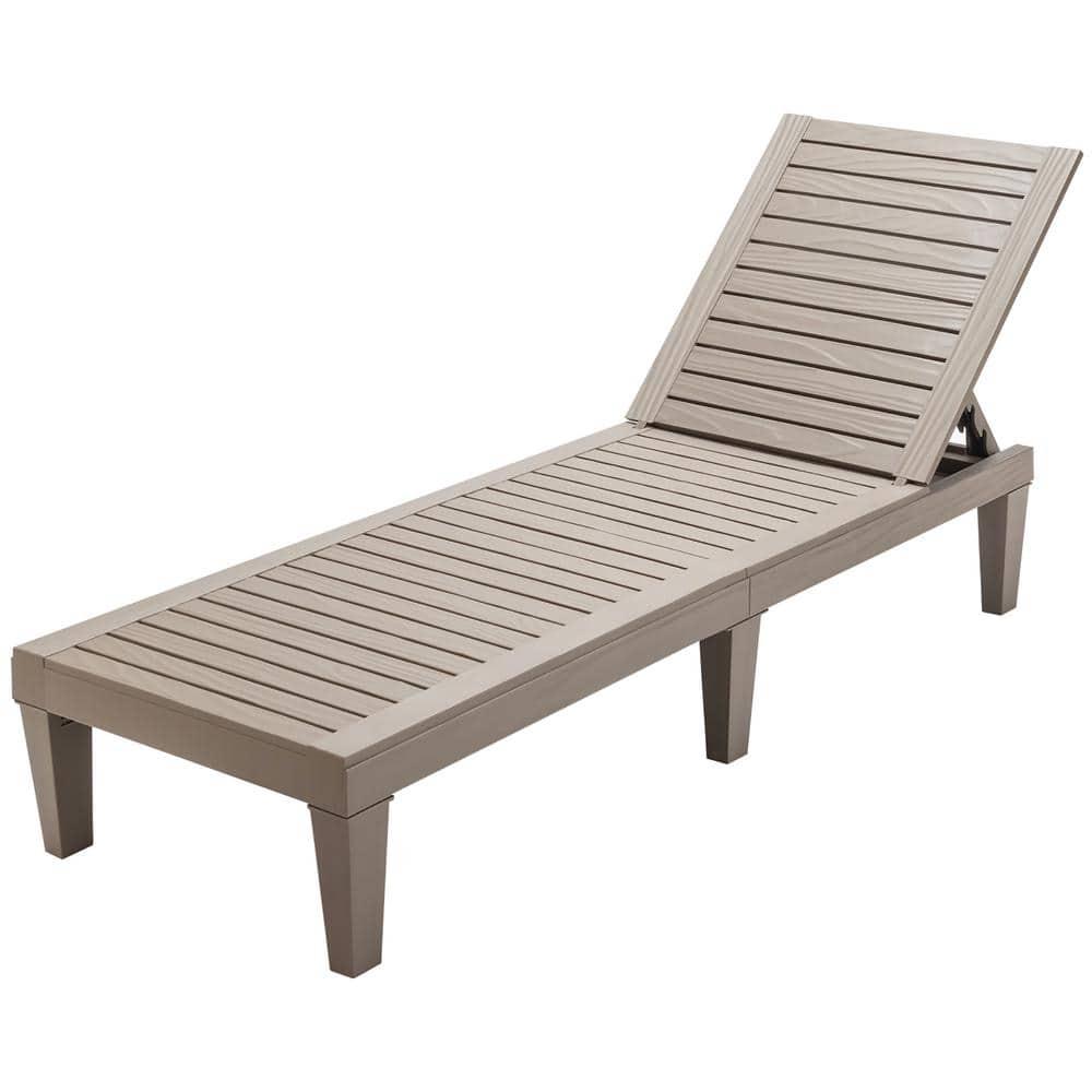 Topcobe Silla Reclinable de Exterior con Respaldo Ajustable en 5 Posiciones, Muebles para Terraza de Piscina, Marrón