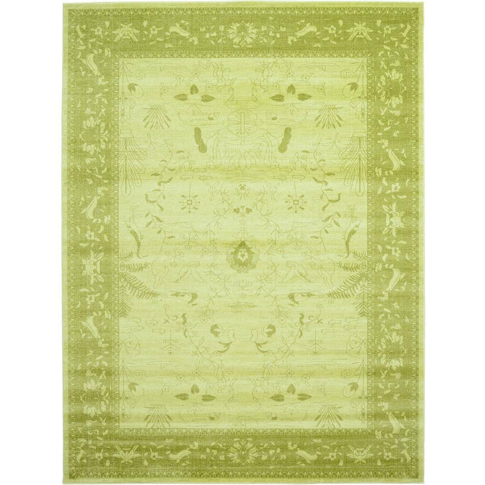 Unique Loom 9' 0 x 12' 0 Light Green La Jolla Floral Area Rug