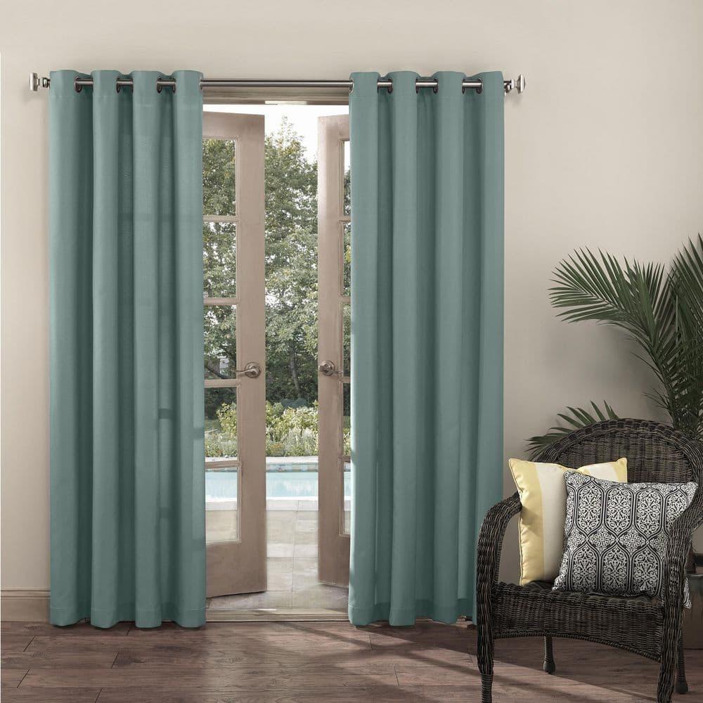 Sailor Indoor/Outdoor UV Protectant Curtain Panel in Soft Teal-54 in. W x 108 in. L