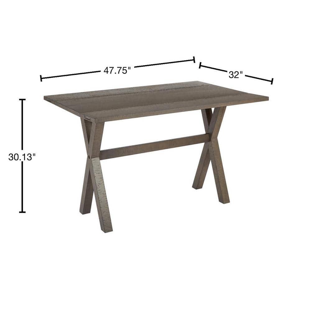 OSP Home Furnishings McKayla Flip Top Table in Distressed Washed Grey Finish