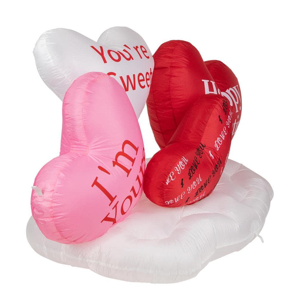Northlight Seasonal 5' Inflatable Lighted Valentine's Day Conversation Hearts Outdoor Decoration