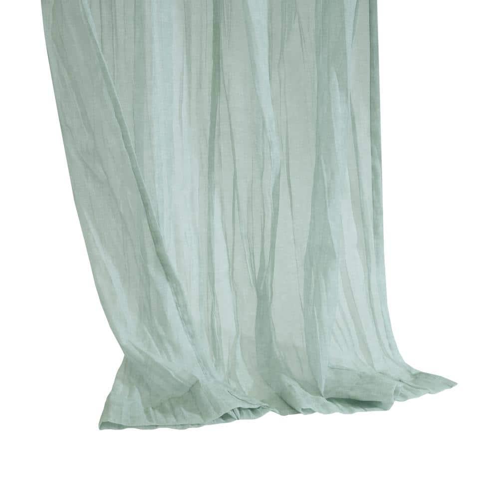Habitat Paloma Sheer Dual Header Stylish and Functional Curtain Panel 52" x 95" Pale Thyme