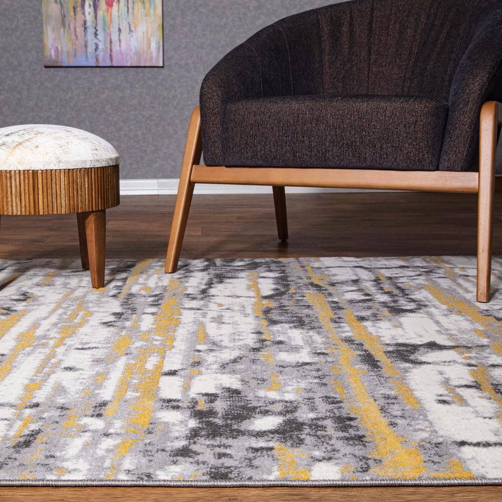 World Rug Gallery Vintage Abstract Modern Area Rug - Yellow 7'10" x 10'