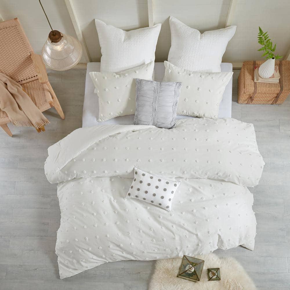 Intelligent Design Brooklyn Cotton Jacquard Comforter Set with Euro Shams and Throw Pillows