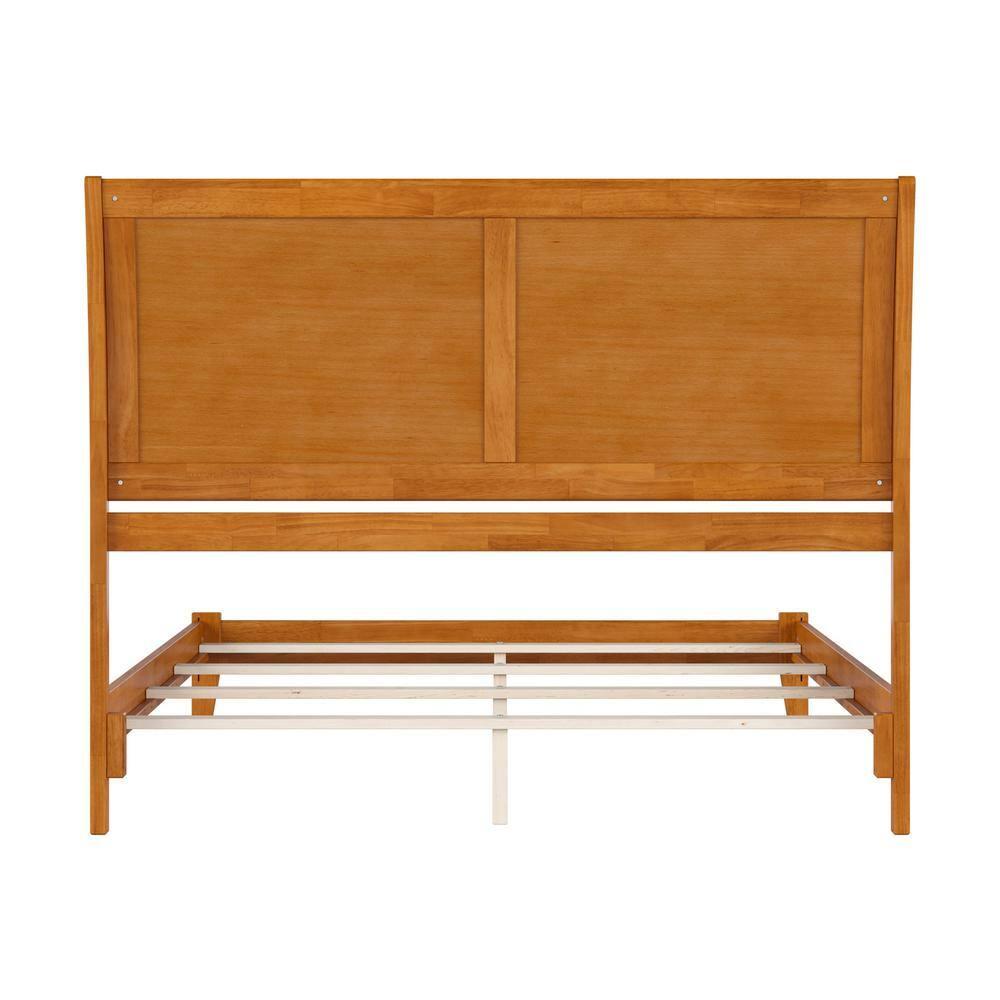 AFI Portland Queen Solid Wood Foundation Bed, Light Toffee