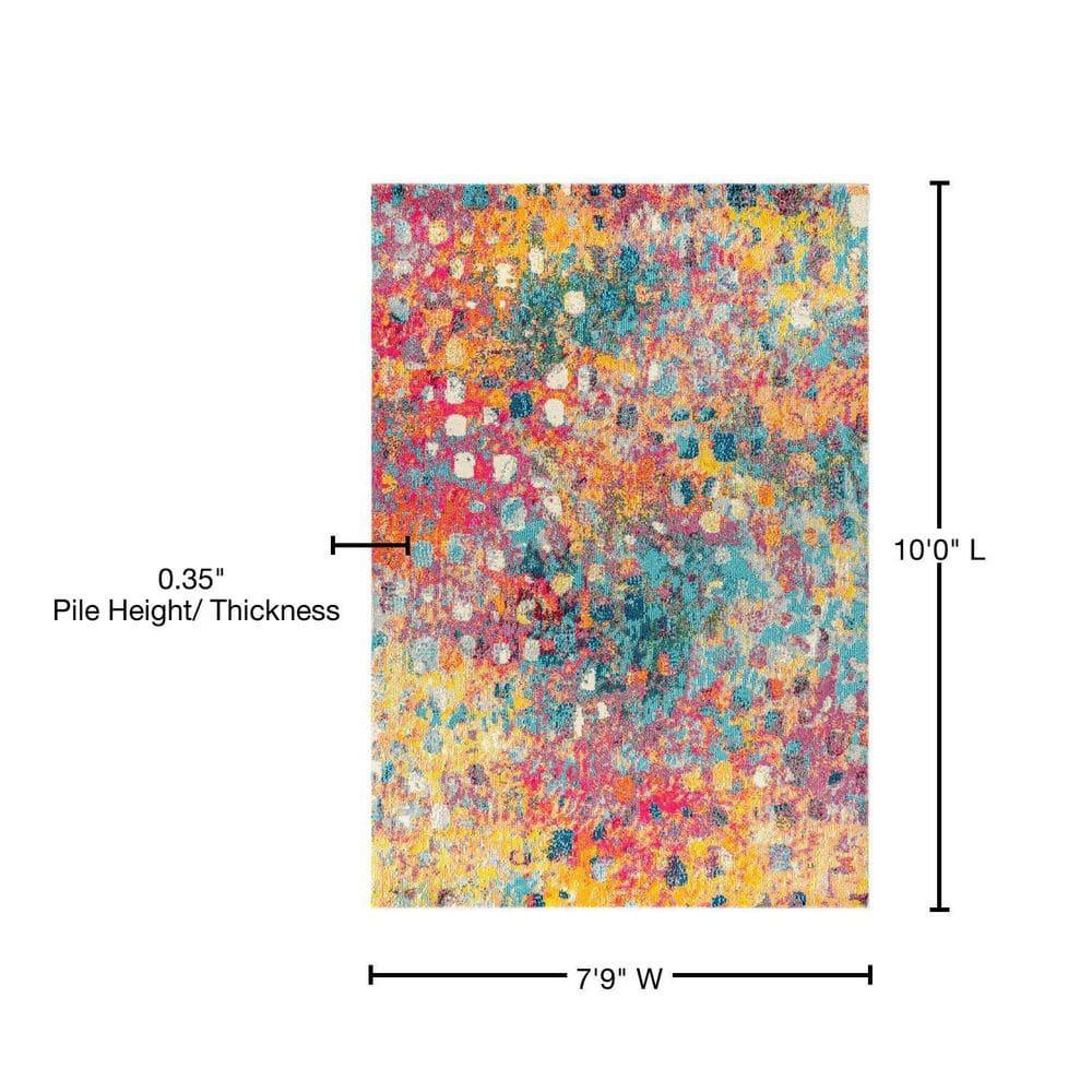 8'x10' Contemporary POP Modern Abstract Area Rug, Multi/Yellow - JONATHAN Y