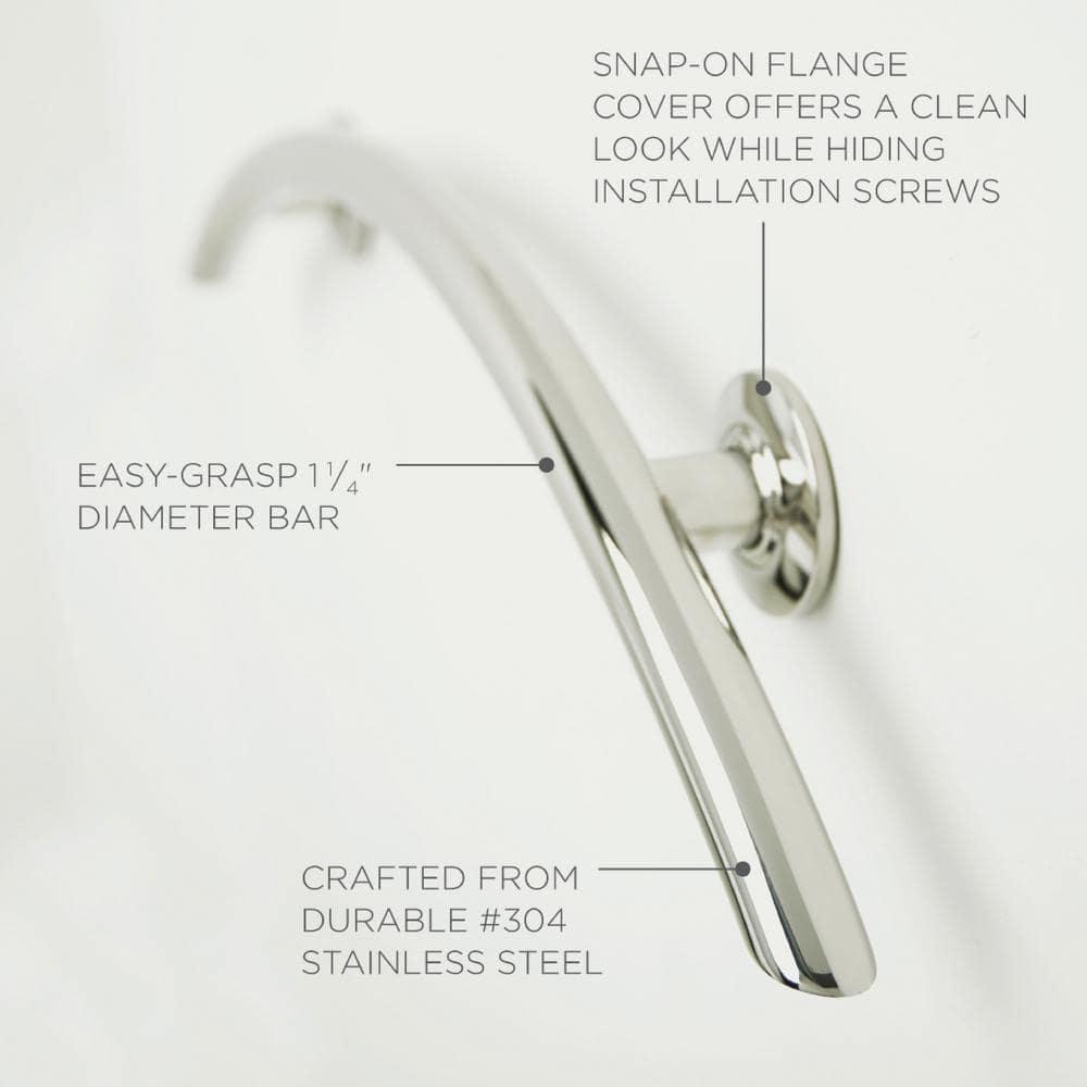 Lifestyle & Wellness Crescent Curved Wall Mount Bathroom Shower 30" Grab Bar