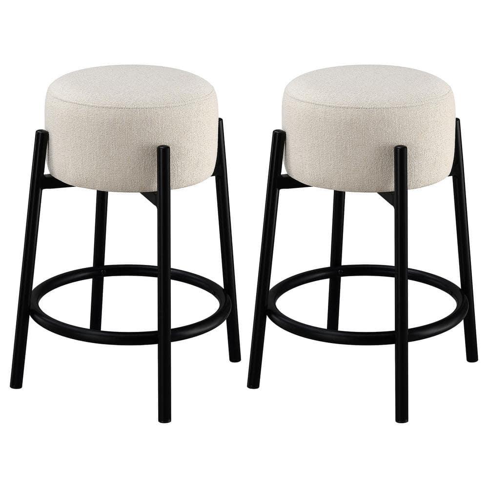 Andrew Home Studio Soto Upholstered Counter Stool with Metal Frame (Set of 2)