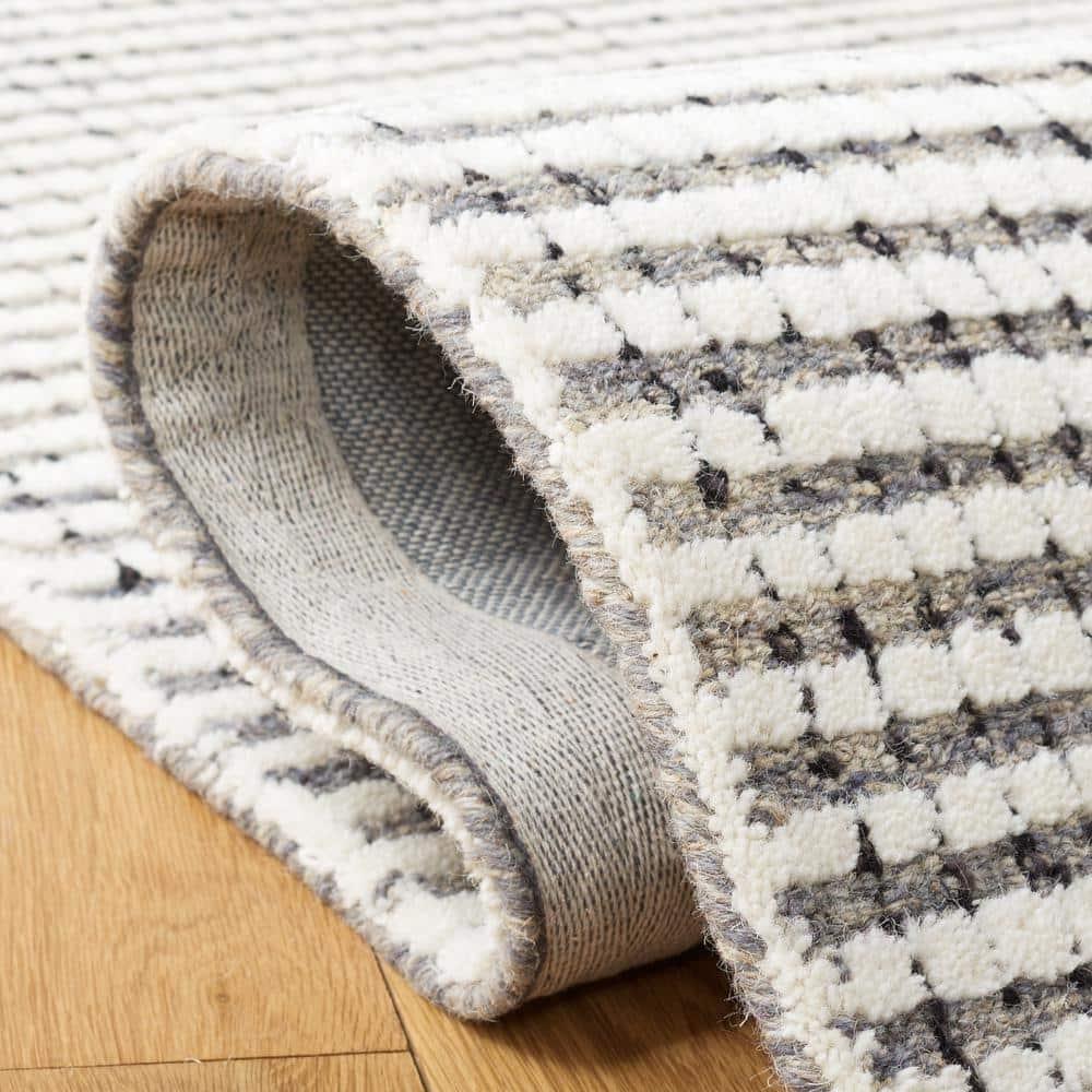 SAFAVIEH Abstract Stephanie Plaid Wool Area Rug, Grey/Ivory, 8' x 10'