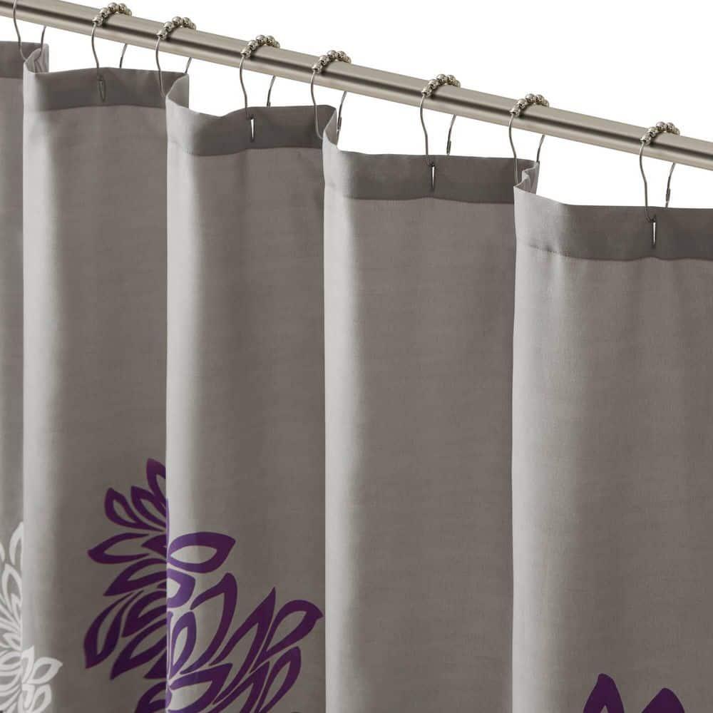 Calla Printed Floral Shower Curtain Purple