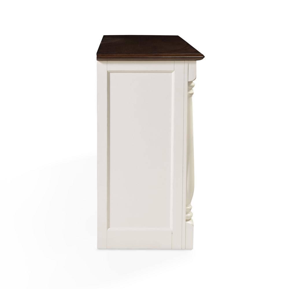 Crosley Shelby Buffet White: Traditional Style Sideboard, Wood Veneer, Adjustable Shelves, Anti-Tip Hardware