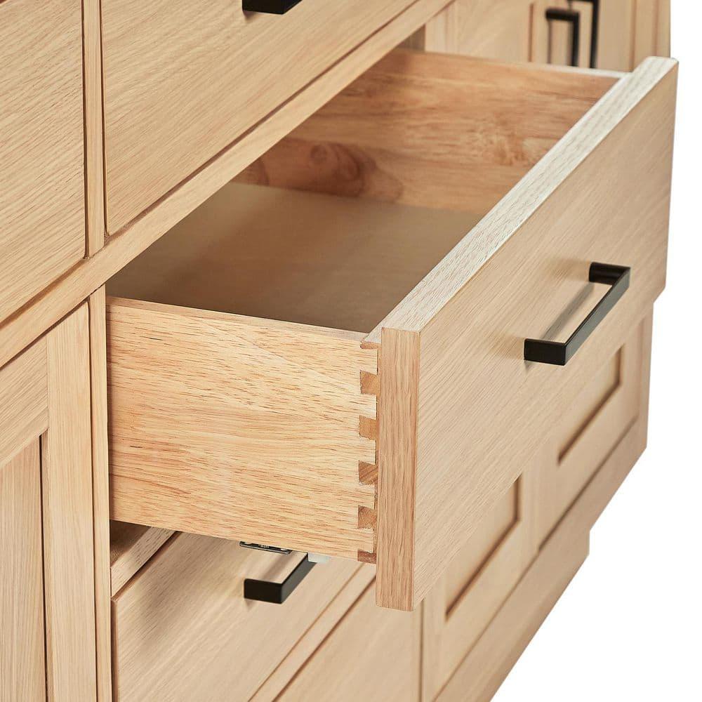 Tidworth 66'' Solid Wood Double Bathroom Vanity with 1.5'' Carrara Quartz Top, Rectangular Sinks