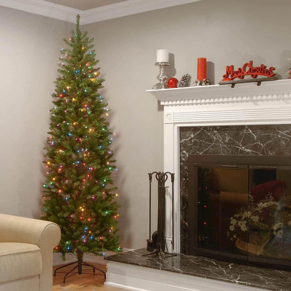 7.5' Prelit Slim Kingswood Fir Artificial Christmas Tree Multicolor Lights - National Tree Company